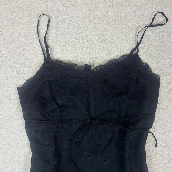 Express Dusty Black Floral Lace Tie Whimsigoth Fairy Top - Picture 1 of 4